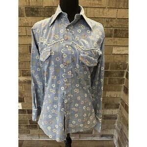 VINTAGE 70s Brutus Western Plaid Cowboy Pearl Snap Long Sleeve Shirt Sz S 62905